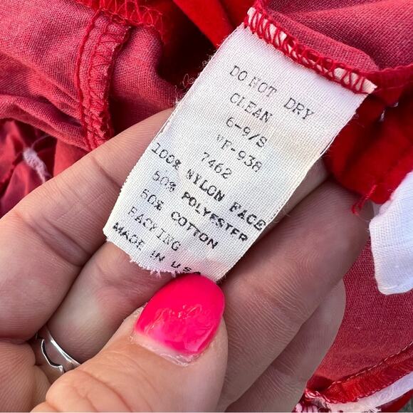 Vintage Jolene Red Velvet Christmas Baby Dress with Bloomers Diaper Cover 6-9mos - Picture 4 of 4